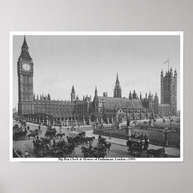 Poster Casas Do Parlamento c1895, Vintage London (Frente)