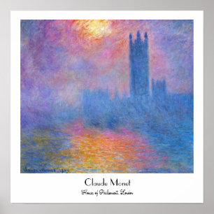 Pôster Casas do parlamento, Londres, Sun que quebra