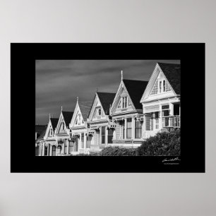 Poster Casas do Victorian na rua de Steiner, quadrado de