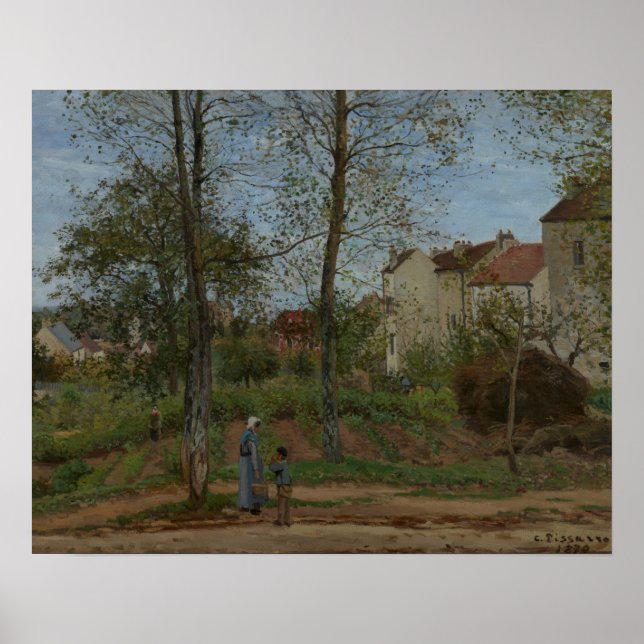 Poster Casas em Bougal (Outono), 1870 Pissarro (Frente)