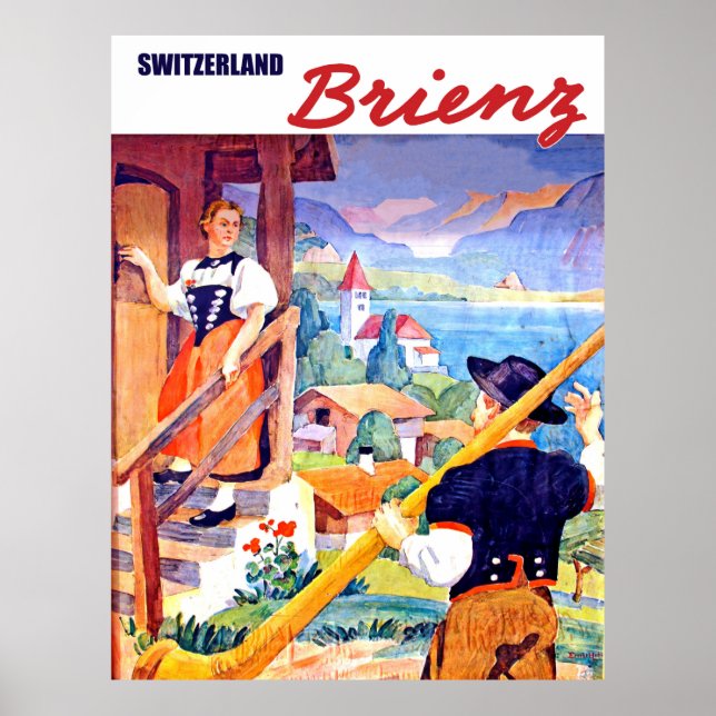Poster Casas em Brienz, Suiça (Frente)