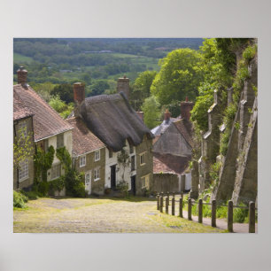 Pôster Casas em Gold Hill, Shaftesbury, Dorset,