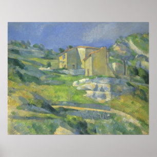 Poster Casas em Provença por Paul Cezanne, Vintage Art