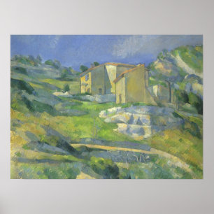 Poster Casas em Provence por Paul Cezanne, arte do