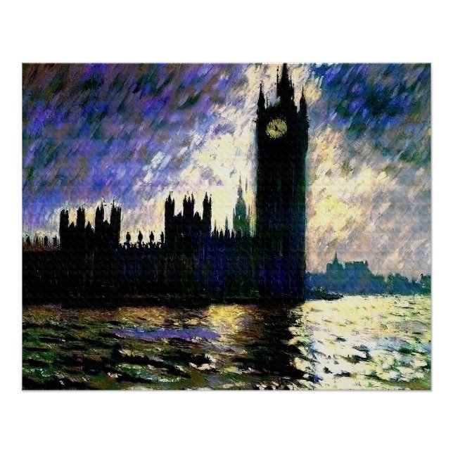 Pôster Casas impressionistas do Parlamento (Frente)