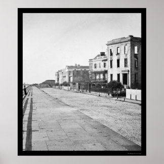 Pôster Casas na bateria em Charleston, SC 1865