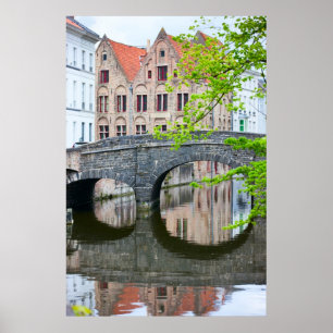 Pôster Casas velhas em Bruges, Bélgica