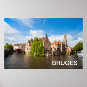 Pôster Casas velhas em Bruges, Bélgica