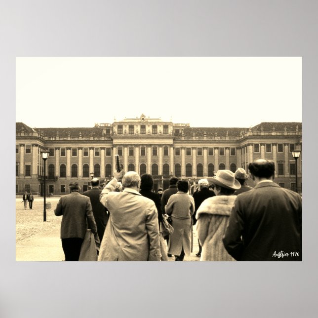 Poster Casas Vintage Áustria Viena Schonbrunn (Frente)