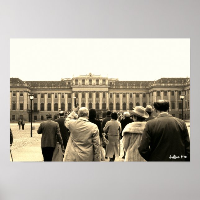 Poster Casas Vintage Áustria Viena Schonbrunn (Frente)