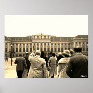 Poster Casas Vintage Áustria Viena Schonbrunn