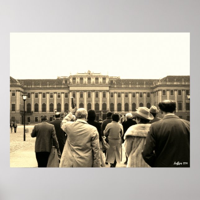 Poster Casas Vintage Áustria Viena Schonbrunn (Frente)
