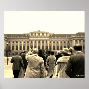 Poster Casas Vintage Áustria Viena Schonbrunn