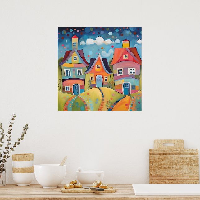 Poster Casas Whimsical (Cozinha)