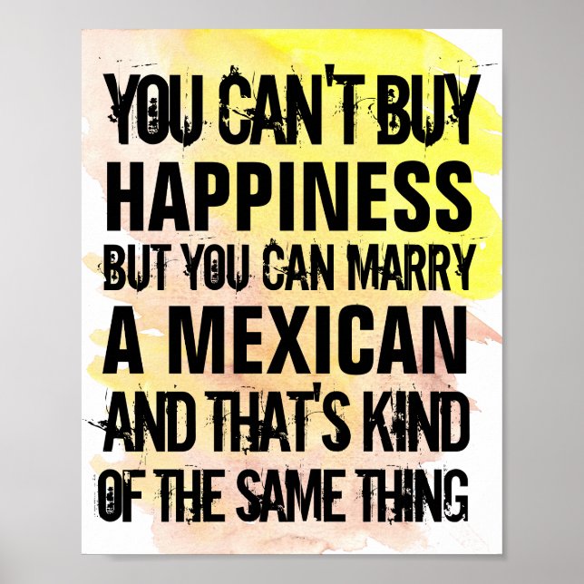 Poster Casável Mexicano Personalizável, Qualquer Nacional (Frente)
