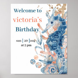 Poster Casca de cavalo sob o chá do bebê do mar