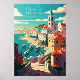 Poster Cascais de Texto Personalizado Portugal