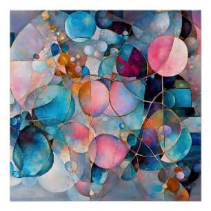 Pôster "Cascata caleidoscópica" Arte Abstrato colorida
