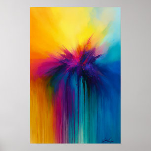 Poster Cascata Colorburst Explosão Abstrata