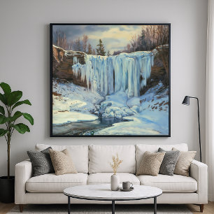 Poster Cascata congelada - Estilo de Impressionismo - Art