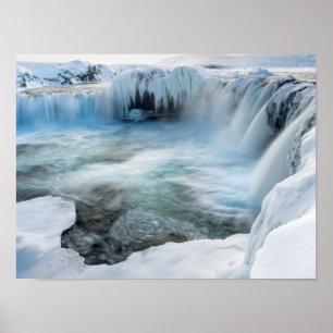 Poster Cascata de Godafoss, inverno, Islândia 2