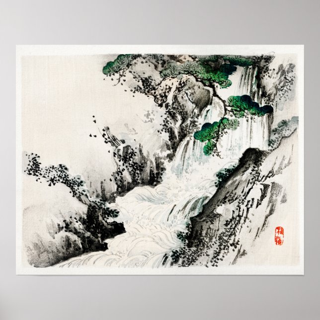Poster Cascata de Kōno Bairei (1844-1895) (Frente)