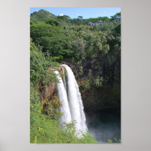 Poster Cascata dupla, Wailua Falls Kauai Hawaii