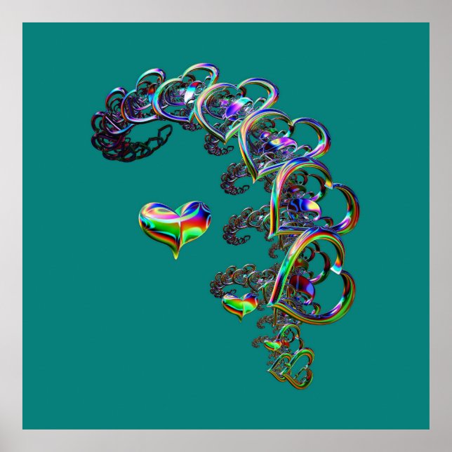 Poster Cascata Eetérea de Corações (Frente)