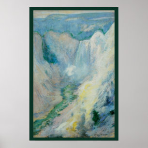 Pôster Cascata em Yellowstone por Twachtman, Arte Vintage