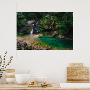 Poster Cascata estonteante de Virje, Eslovênia