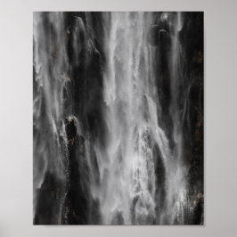 Poster Cascata majestosa Boka, Eslovênia a preto e branco