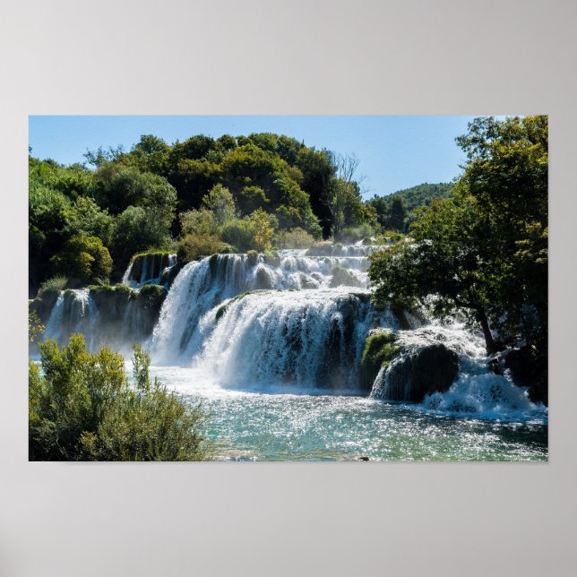 Poster Cascata no Parque Nacional de Krka - Dalmácia, Cro (Frente)