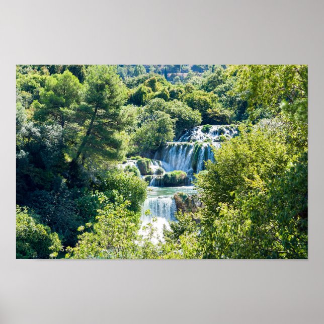 Poster Cascata no Parque Nacional de Krka - Dalmácia, Cro (Frente)