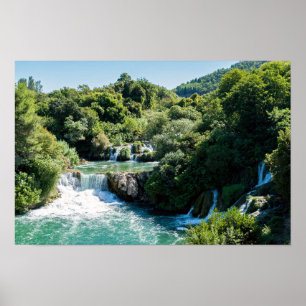 Poster Cascata no Parque Nacional de Krka - Dalmácia, Cro