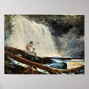 Poster Cascata nos Adirondacks, pintura de belas artes