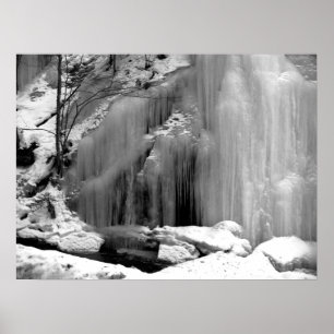 Poster Cascata Preta e Branca Congelada