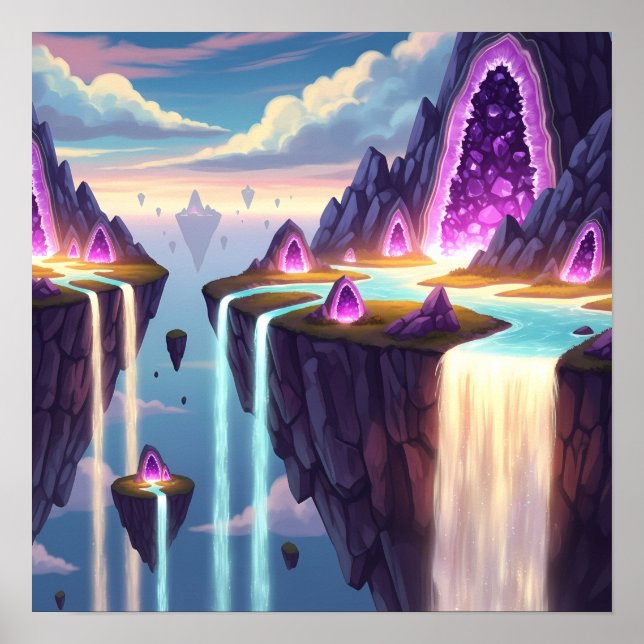 Poster Cascatas de Cristal de Luz nas Ilhas do Sonho Flut (Frente)