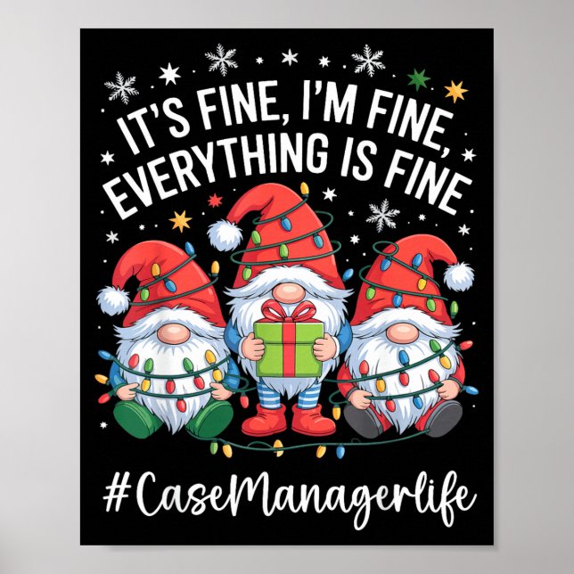 Poster Case Manager Gnome Everything Is Fine Funny Christ (Frente)
