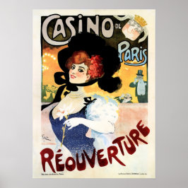 Poster CASINO DE PARIS Reouverture Music Vintage Francês