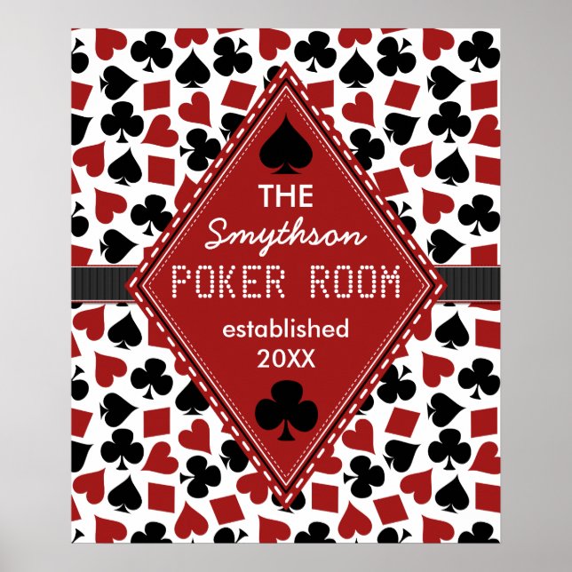 Poster Casino do Poker Room Personalizável (Frente)