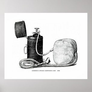 Pôster Caso de anestesia ereta do cirurgião 1896