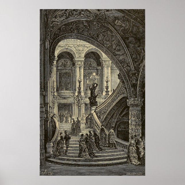 Pôster Caso Grand stair, Paris Opera House 1877 (Frente)
