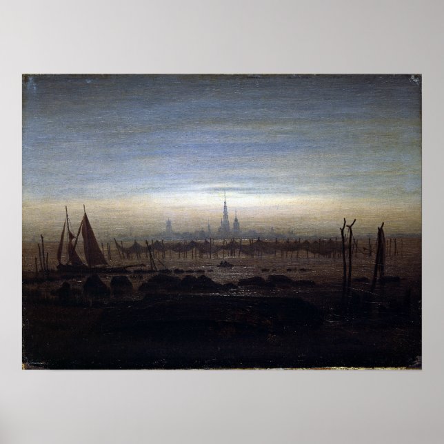 Poster Caspar David Friedrich Greifswald em Lua (Frente)