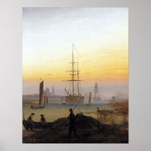 Poster Caspar David Friedrich Navios no porto