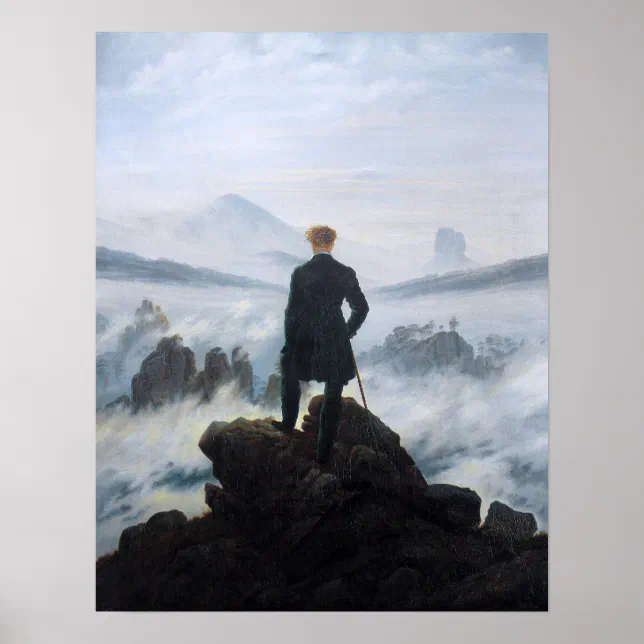 Pôster Caspar David Friedrich O Anderente Acima Do Mar | Zazzle Brasil