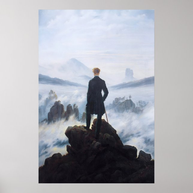 Poster Caspar David Friedrich Print Wanderer Above the (Frente)