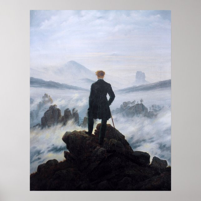 Poster CASPAR DAVID FRIEDRICH - Wanderer acima do mar (Frente)