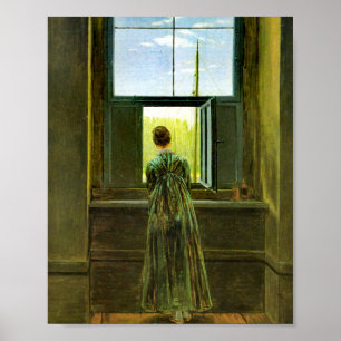 Poster Caspar David Friedrich Woman em uma janela