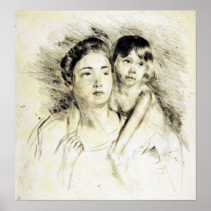 Poster Cassatt - Denise Segurando seu Filho com as Duas M