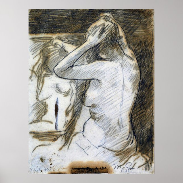 Poster Cassatt - Estudo Para Coiffure (Frente)